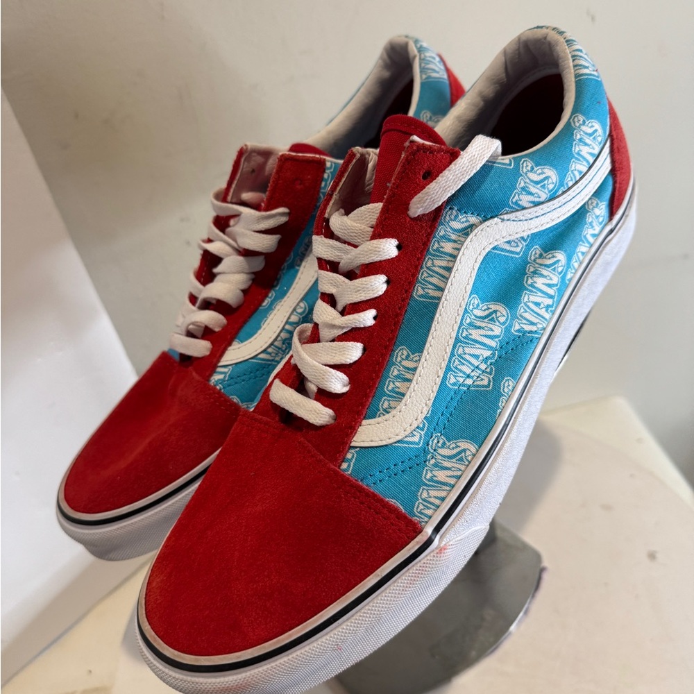 Vans Old Skool Retro Mart Multi/ Red Suede Skate Mens size 12 brand new